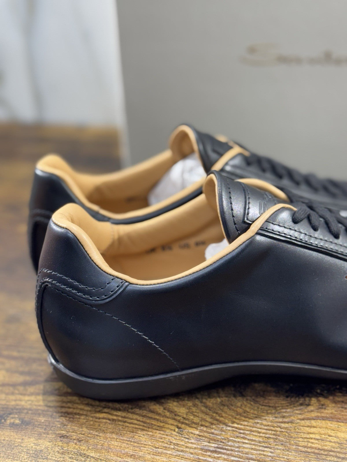 Santoni Sneaker Racer Pelle Nera    Luxury Santoni Scarpe Uomo 42.5