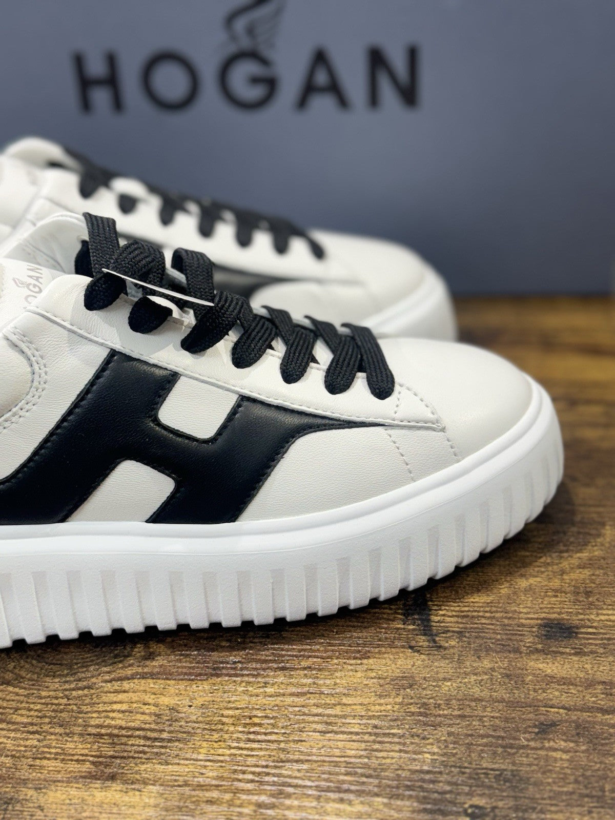 Hogan H-stripes  H Spezzata Pelle Bianca Memory Foam Scarpa Hogan Uomo 42.5
