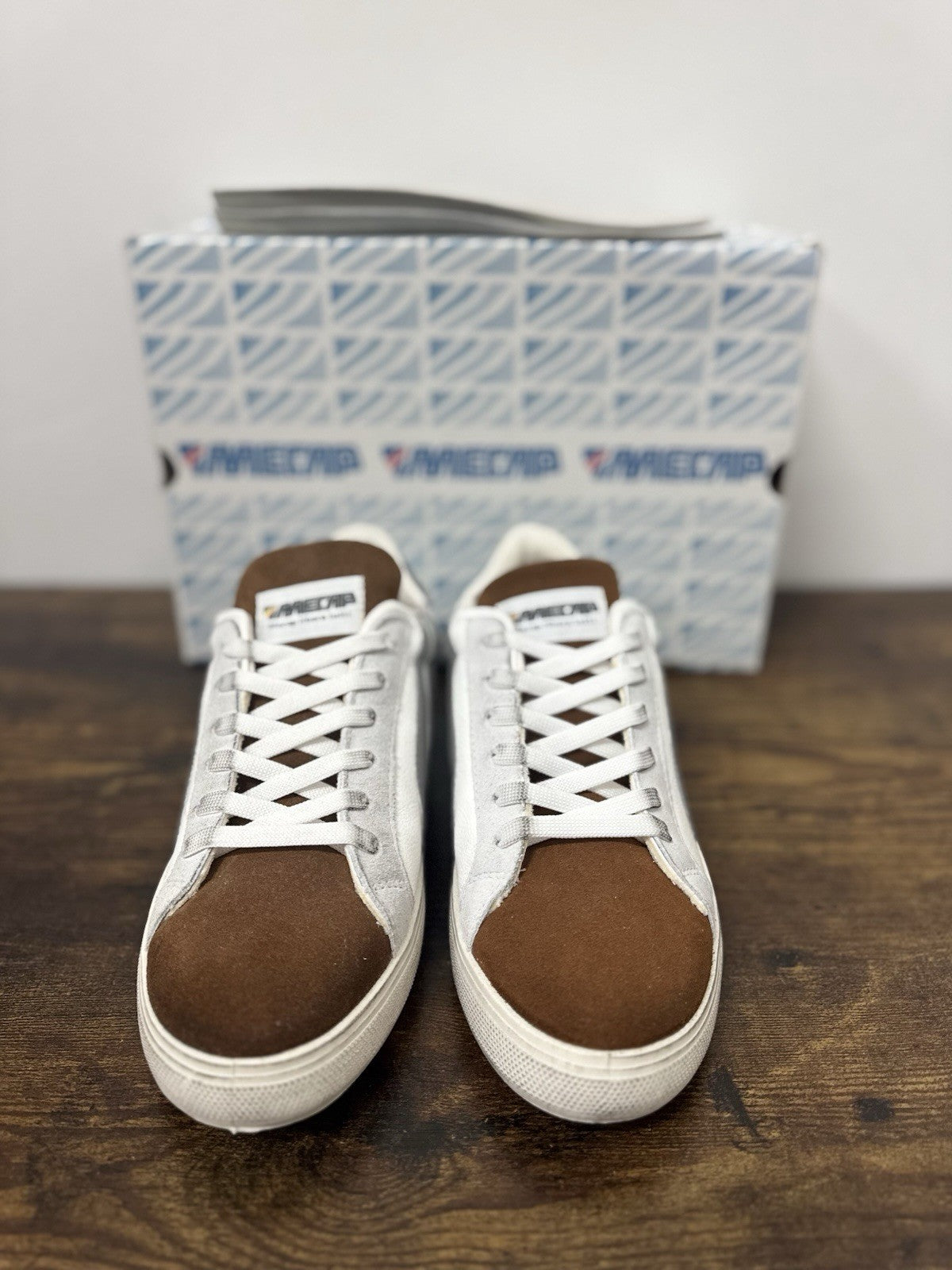Mecap Sneaker Pelle Suede Bianco Pelle Casual 100% Made In Italy Mecap Uomo 42