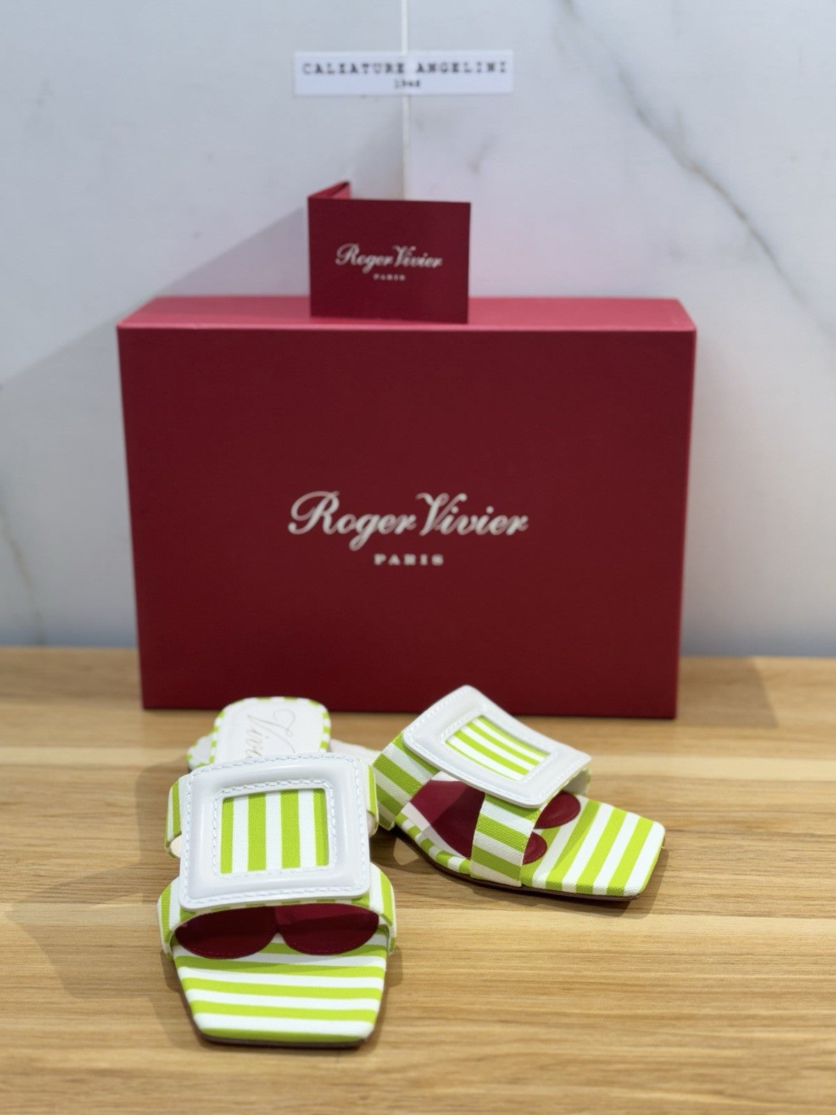 Roger Vivier Paris Sandalo  Verde Bianco  Luxury Sandalo Donna 37.5