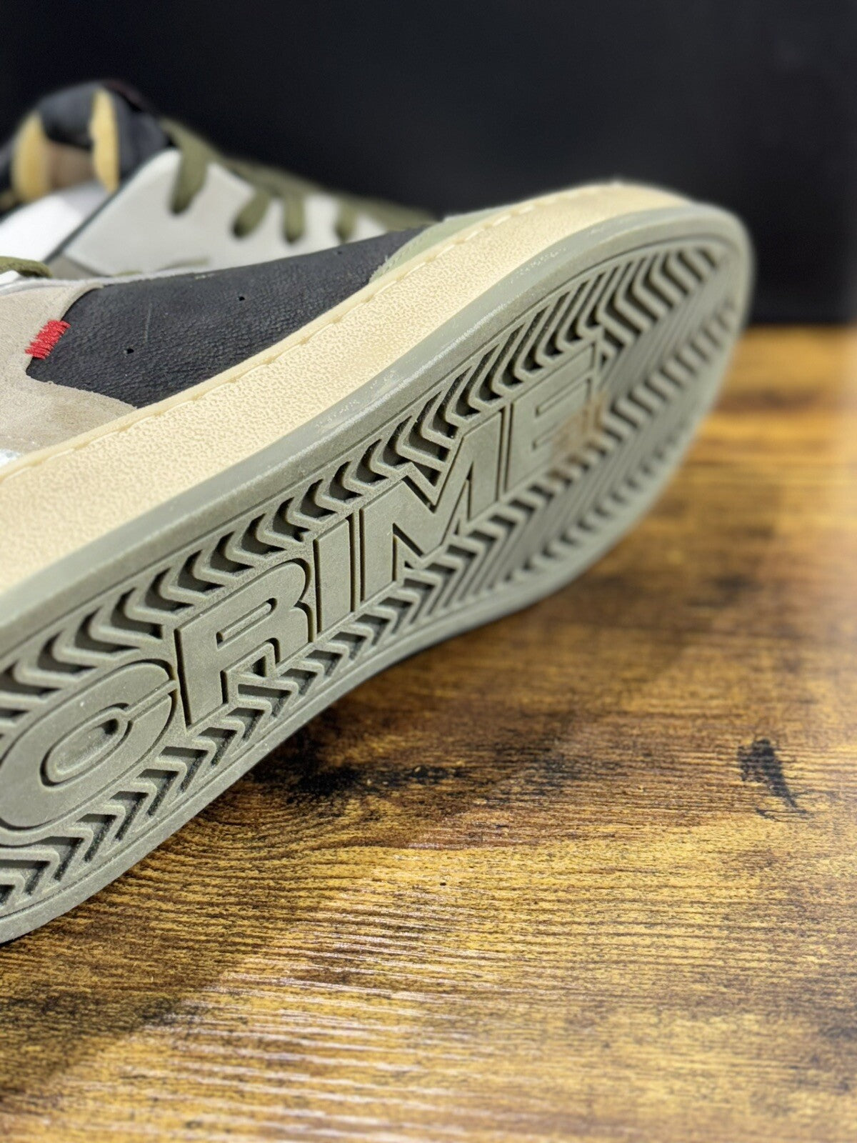 Crime London Sneaker Uomo Chelsea Verde Bianca       Pelle  Casual Men Shoes 44