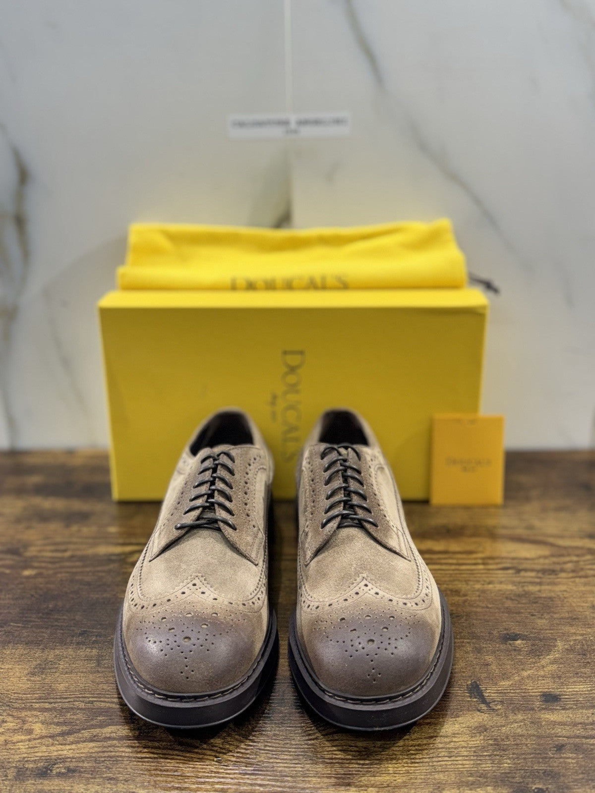 Doucal’s Derby Brogue Uomo Suede Cacao Luxury Men Doucal’s Shoe 41.5