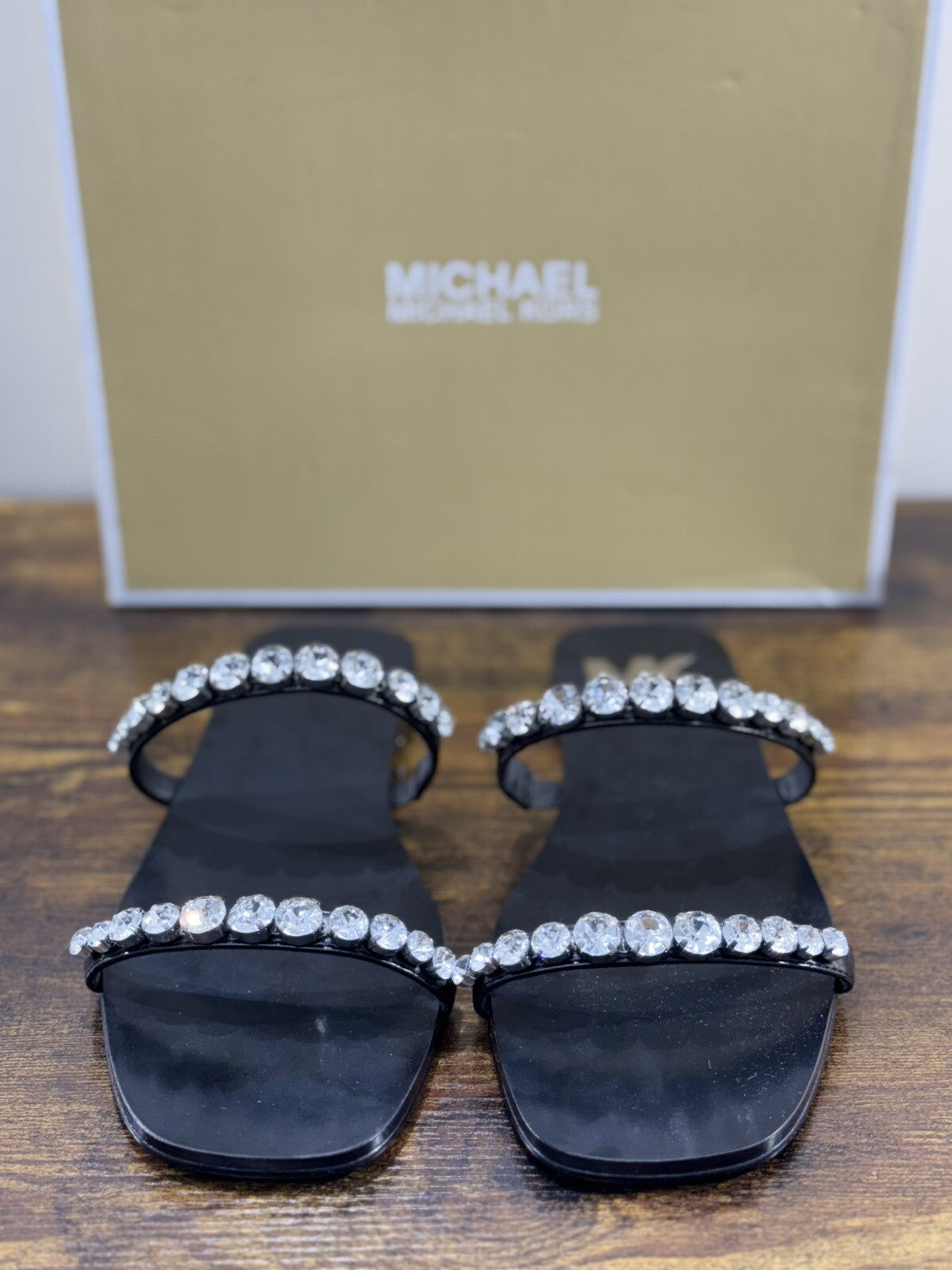 Michael Kors Jessa Flat Sandal Pelle Nero Casual Sandal 37