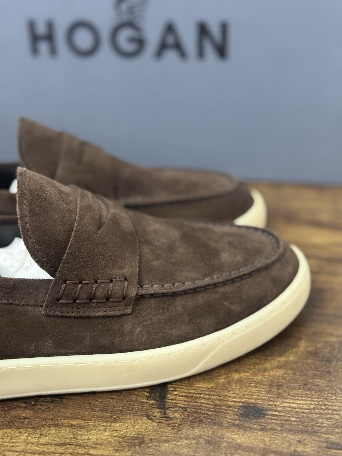 Hogan Mocassino Cool Suede Testa Moro Memory Foam Causal Hogan Uomo 40.5