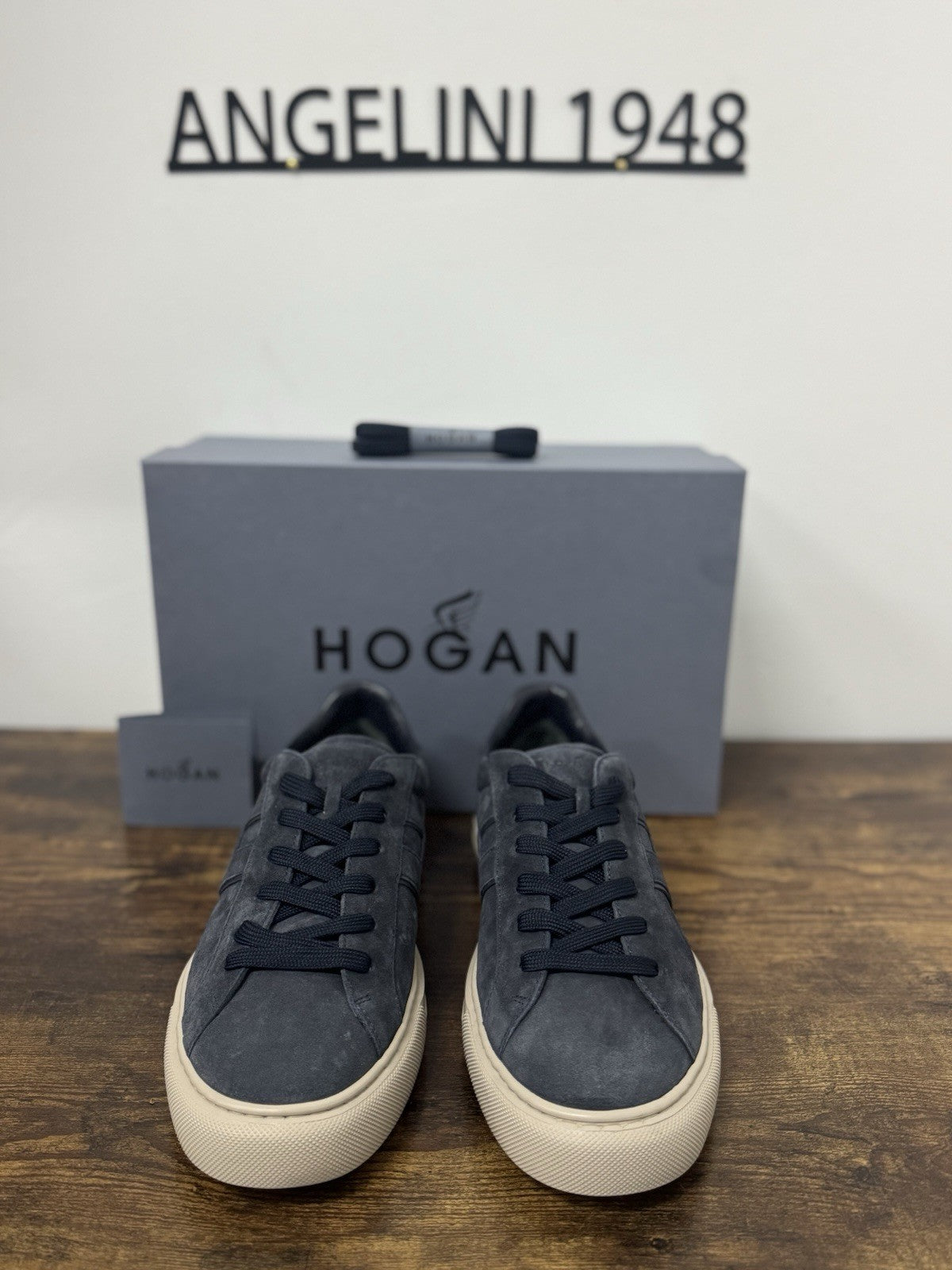 Hogan H691  Sneaker Pelle Suede Blu    Memory Foam Scarpa Hogan Uomo 44