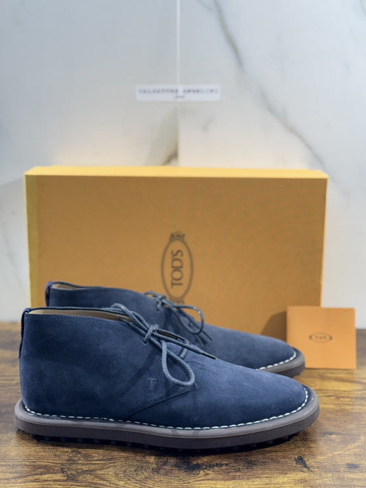 Tod’s Polacchino Uomo Icon Sport Casual Luxury Tod’s Men Shoe Suede Blu 41.5
