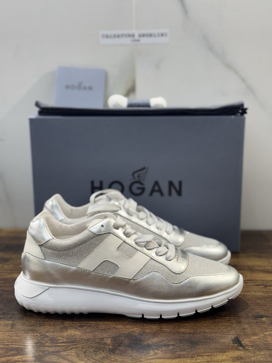 Hogan Interactive 3 Sneaker Pelle  Argento Casual Hogan Donna 39