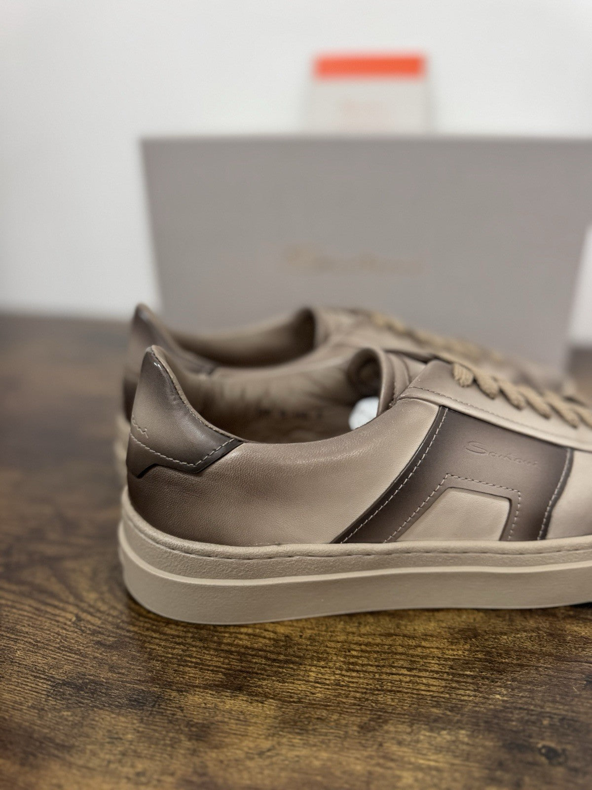 Santoni Sneaker Pelle Marrone Luxury Scarpa Santoni Uomo 41