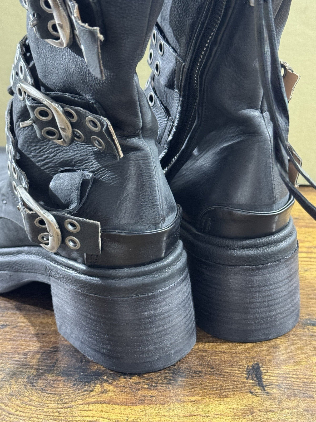 A.S 98 Anfibio Pelle Nero Casual Boot Top Quality Donna 39