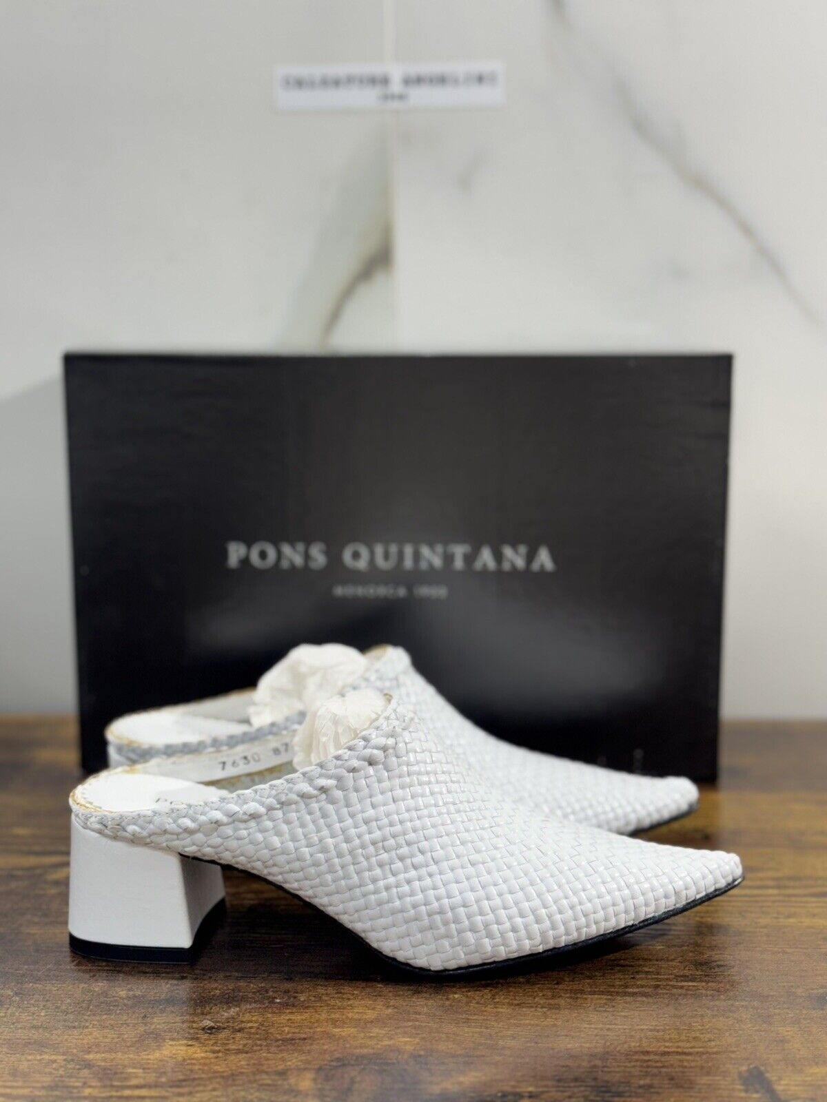 Pons Quintana Sandalo Donna Sabot  Pelle Bianco     Handmade    36