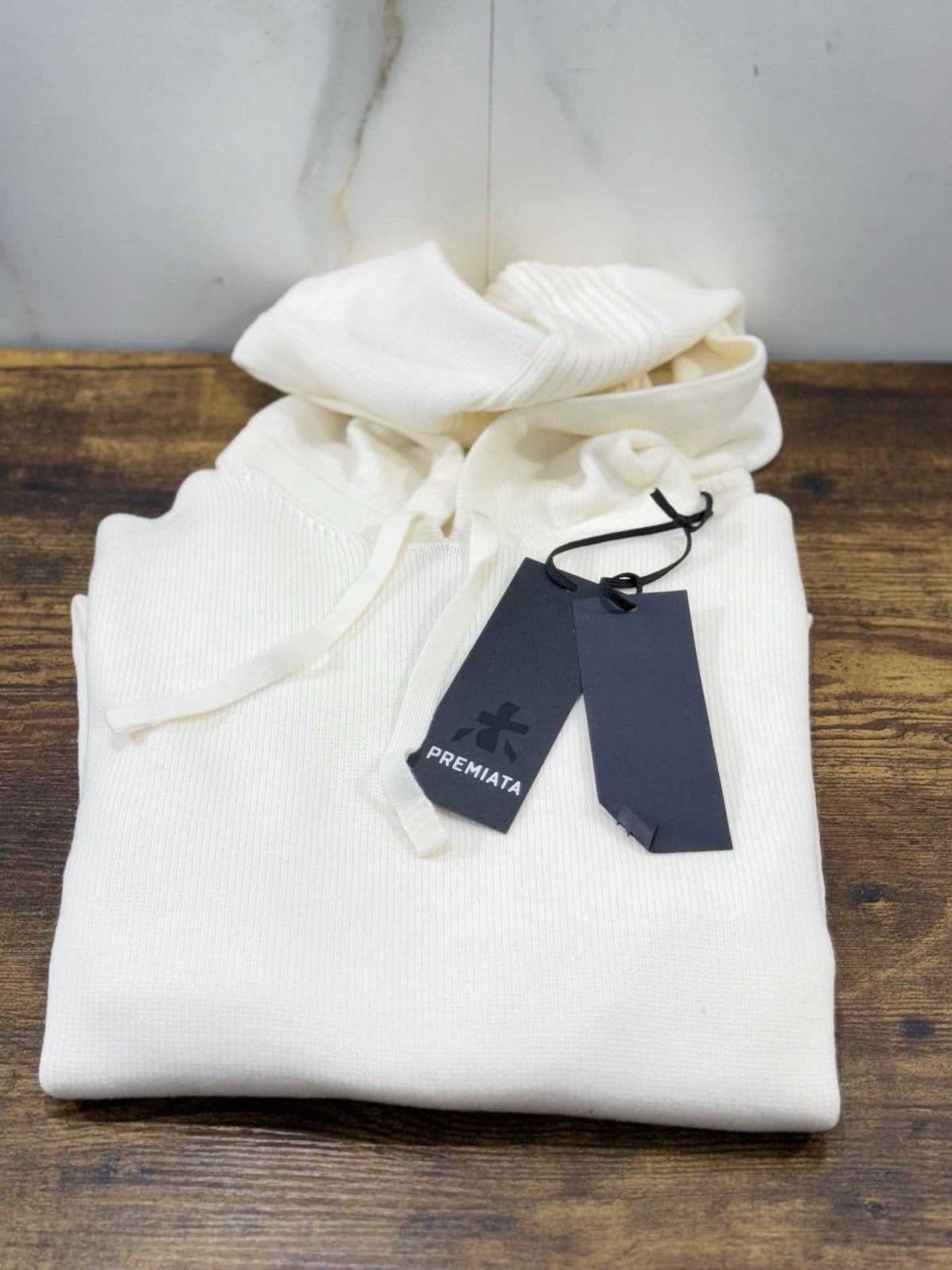 Premiata Maglia Con Cappuccio  100% Lana Ecru Casual Premiata Cappuccio XXL