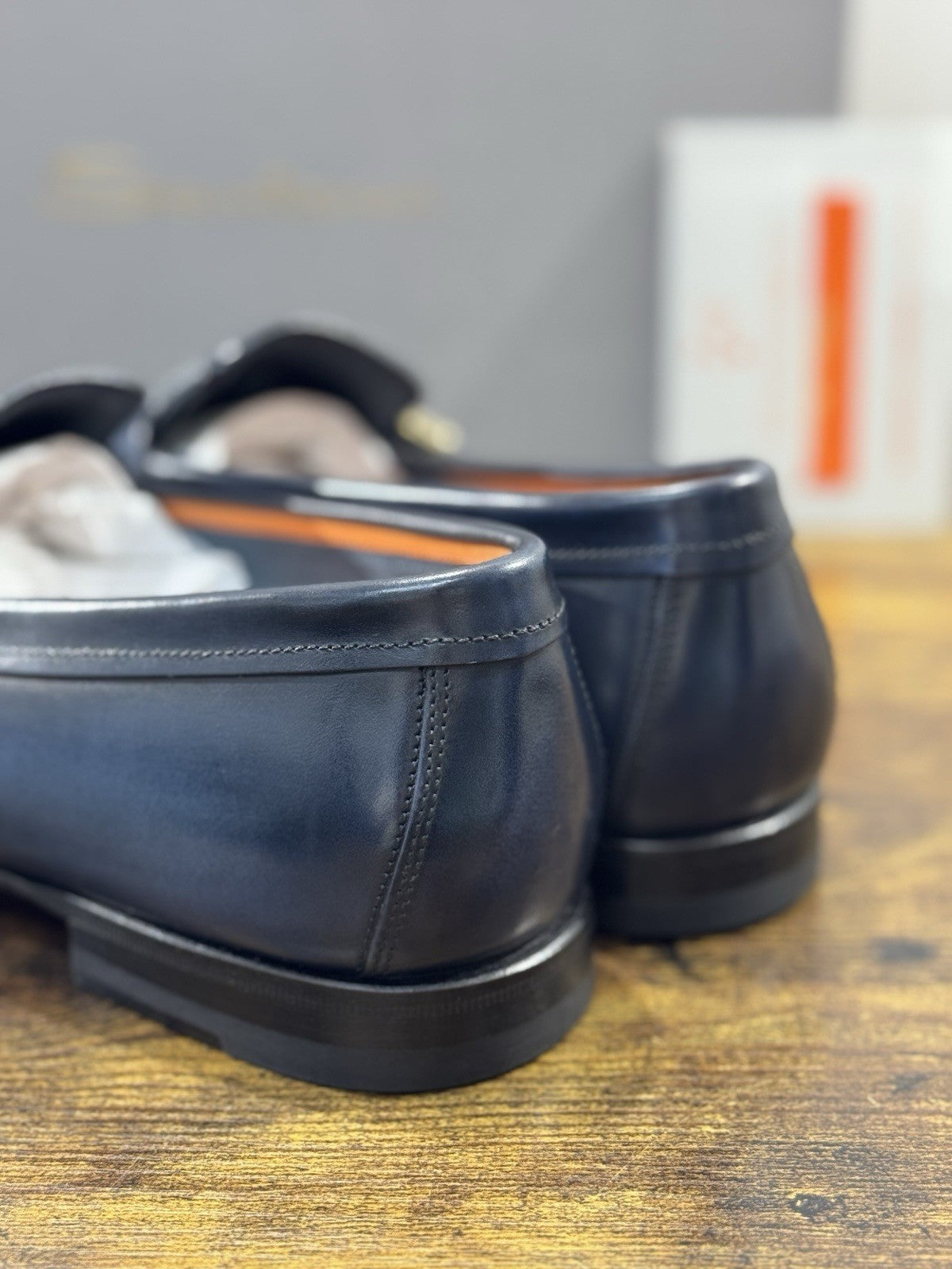 Santoni Mocassino Pelle Blu Luxury Santoni Scarpa Uomo 43