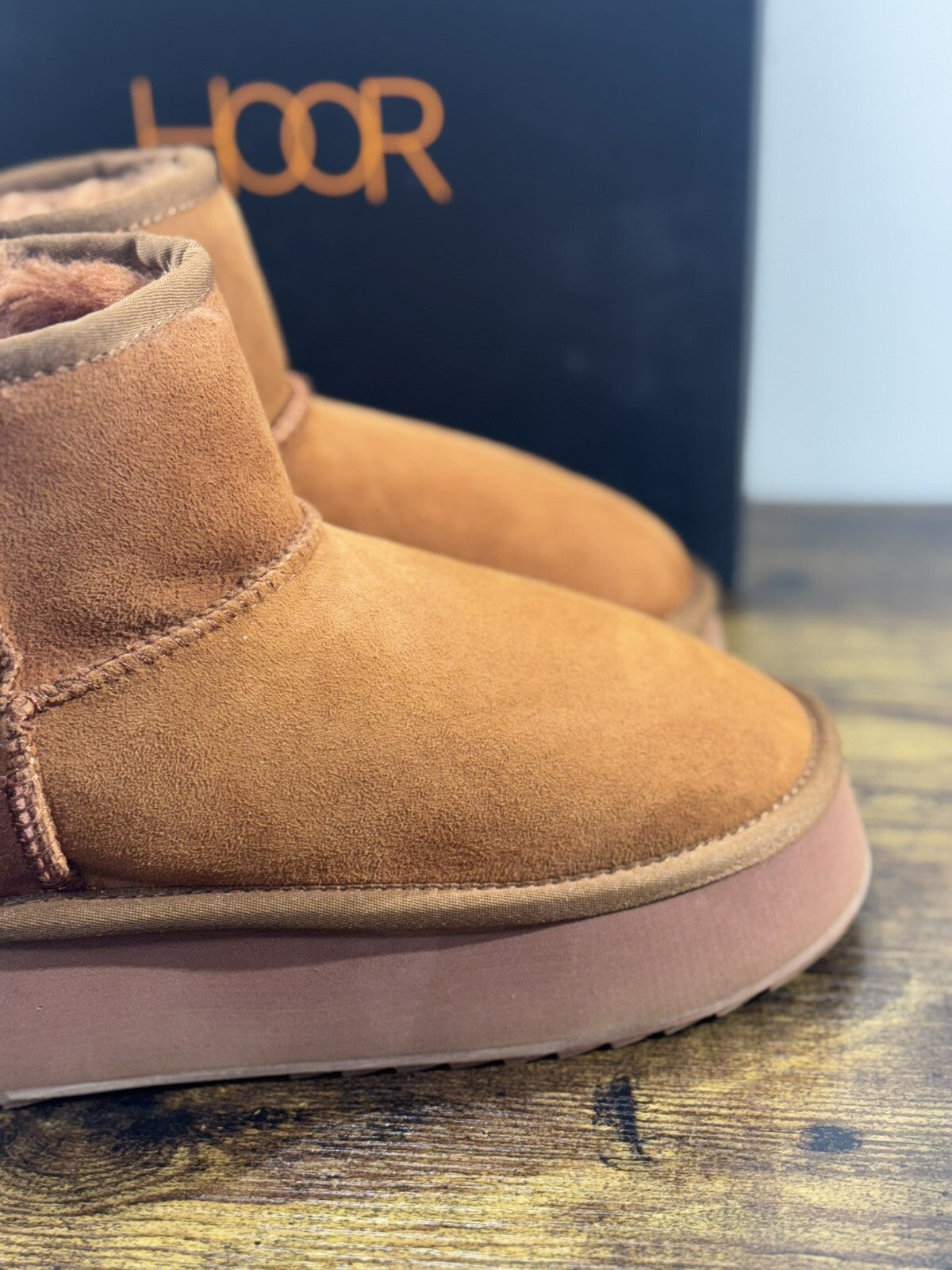 Hoor Stivaletto Donna Vega Suede Brick Mattone Zeppa Extra Light 37