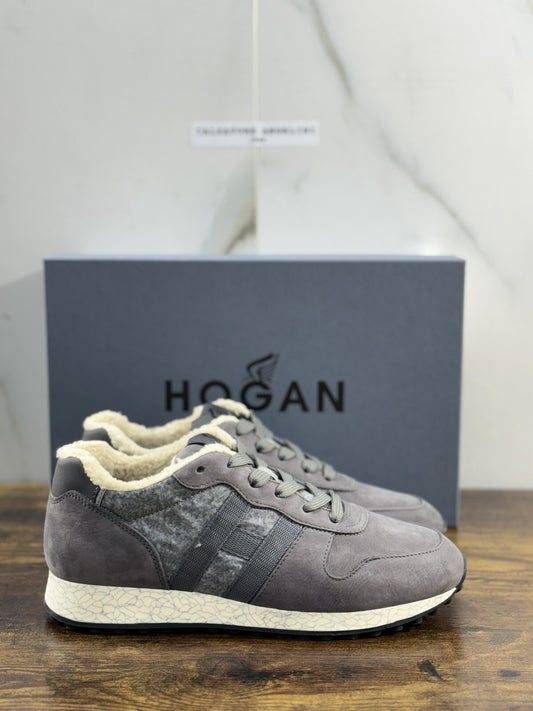 Hogan H383  pelle Grigia Sneaker Hogan   luxury hogan men shoes 40.5