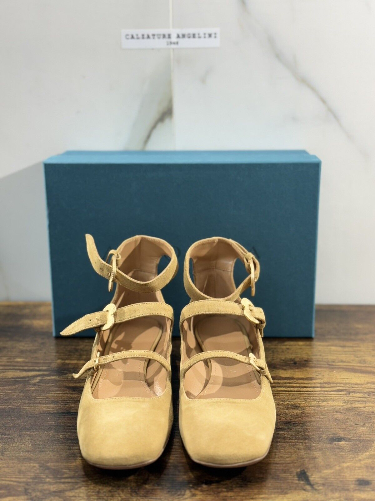 A.Bocca Two For Love Scarpa Donna Suede  Beige  Con Tacco Luxury Handmade 39.5