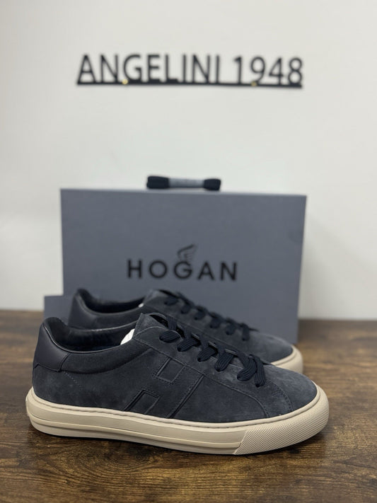 Hogan H691  Sneaker Pelle Suede Blu    Memory Foam Scarpa Hogan Uomo 43.5
