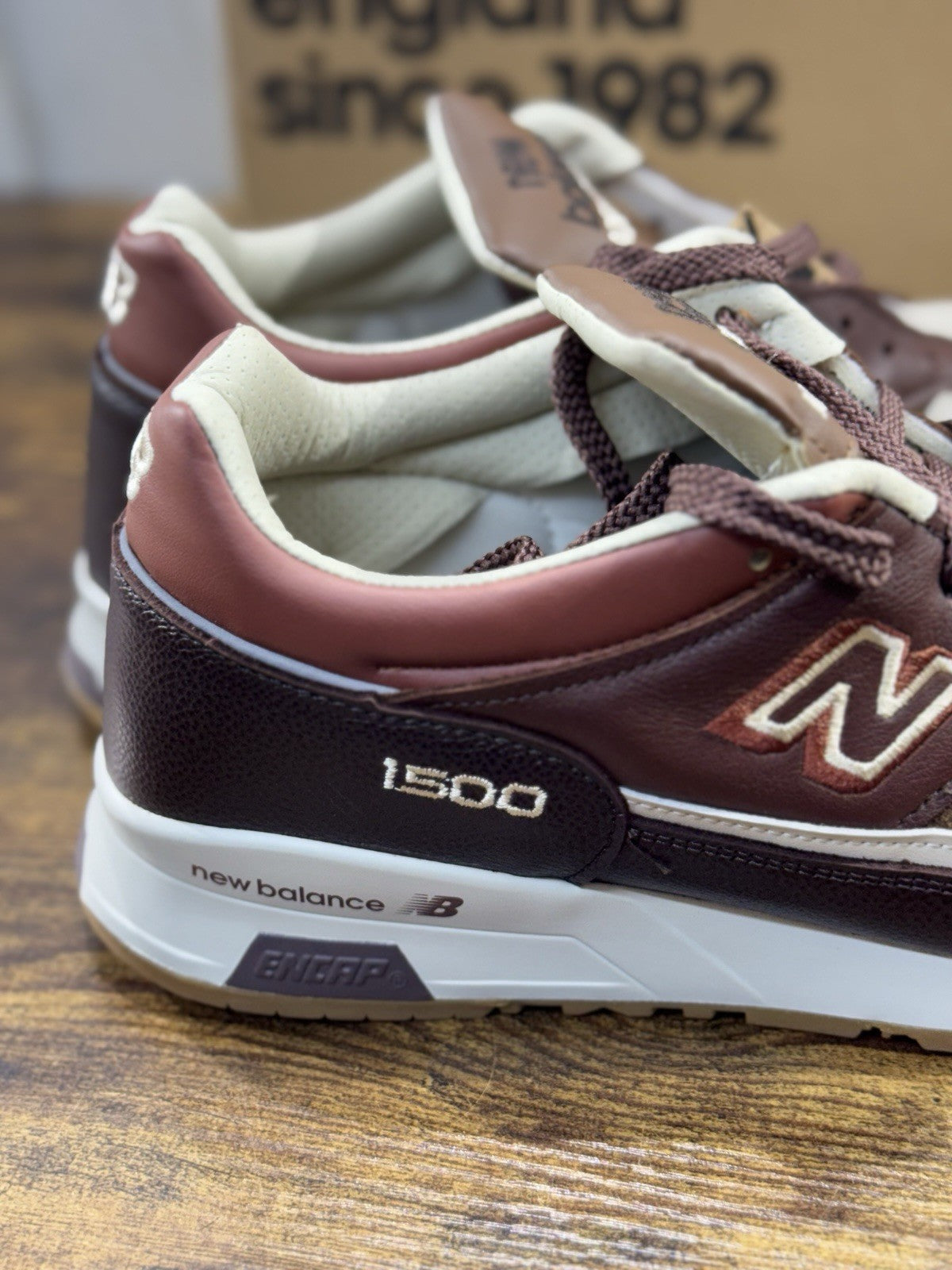 New Balance 1500 Made In Uk Limited Edition 100% Leather Marrone  Icon 45