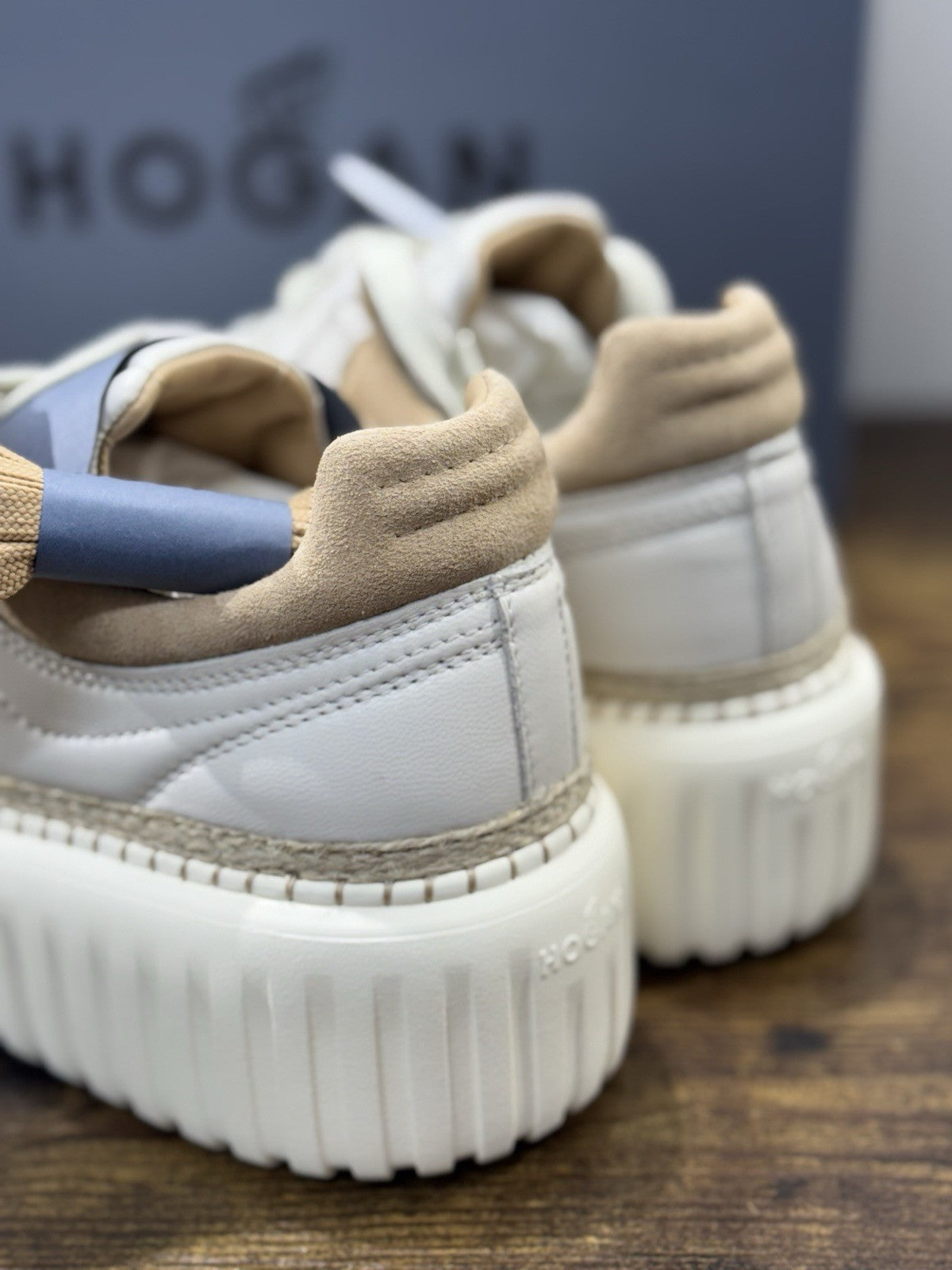 Hogan H Stripes Sneaker Pelle Bianca Zeppa   Memory Foam Scarpa Hogan Donna 37