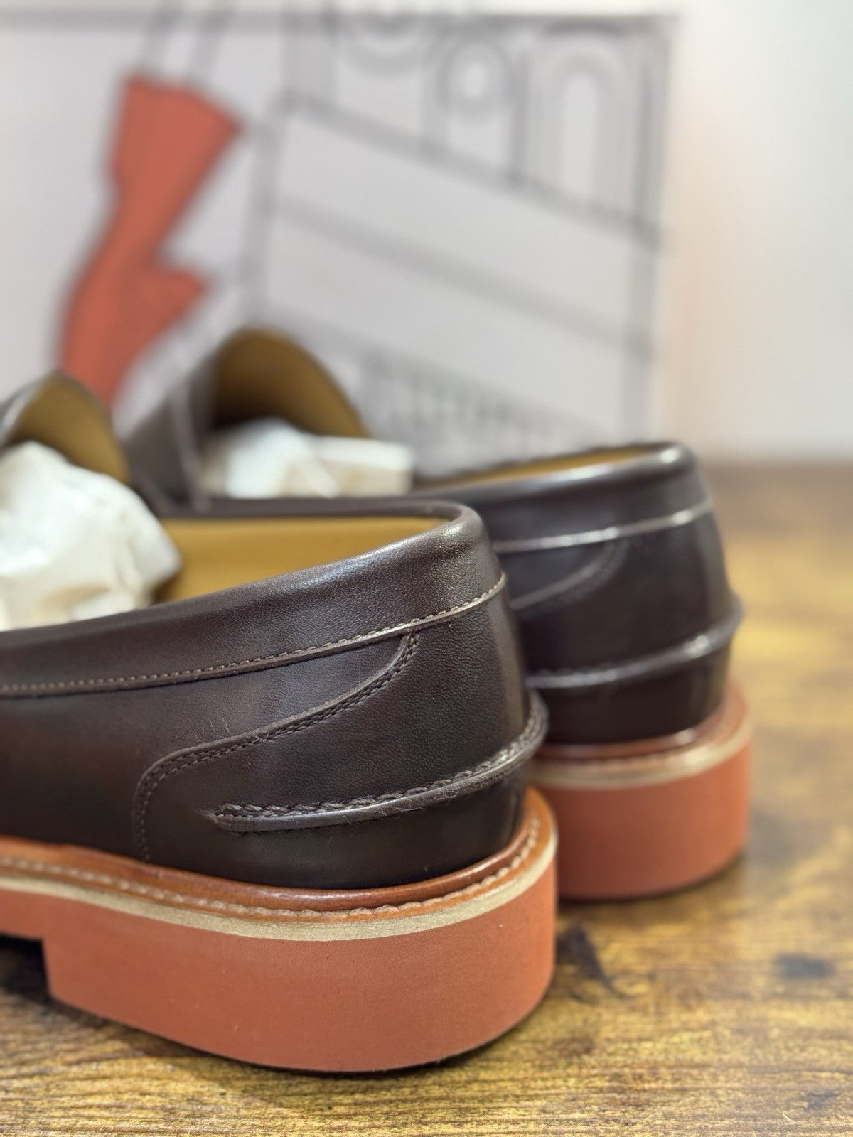 Il Mocassino Modello Weston Pelle Marrone Fatto In Italia Uomo 42.5