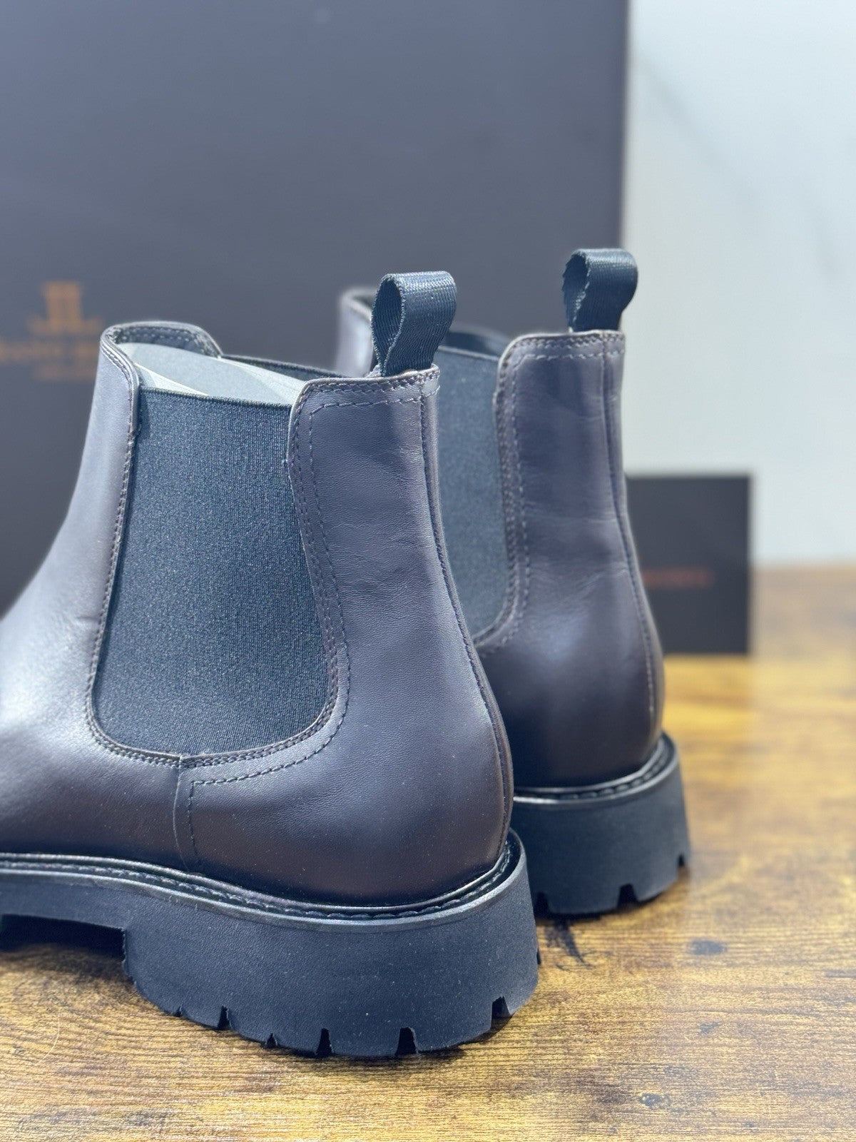 Rossano Bisconti Chelsea Boot Uomo  Pelle Marrone    Fully Made In Italy 44