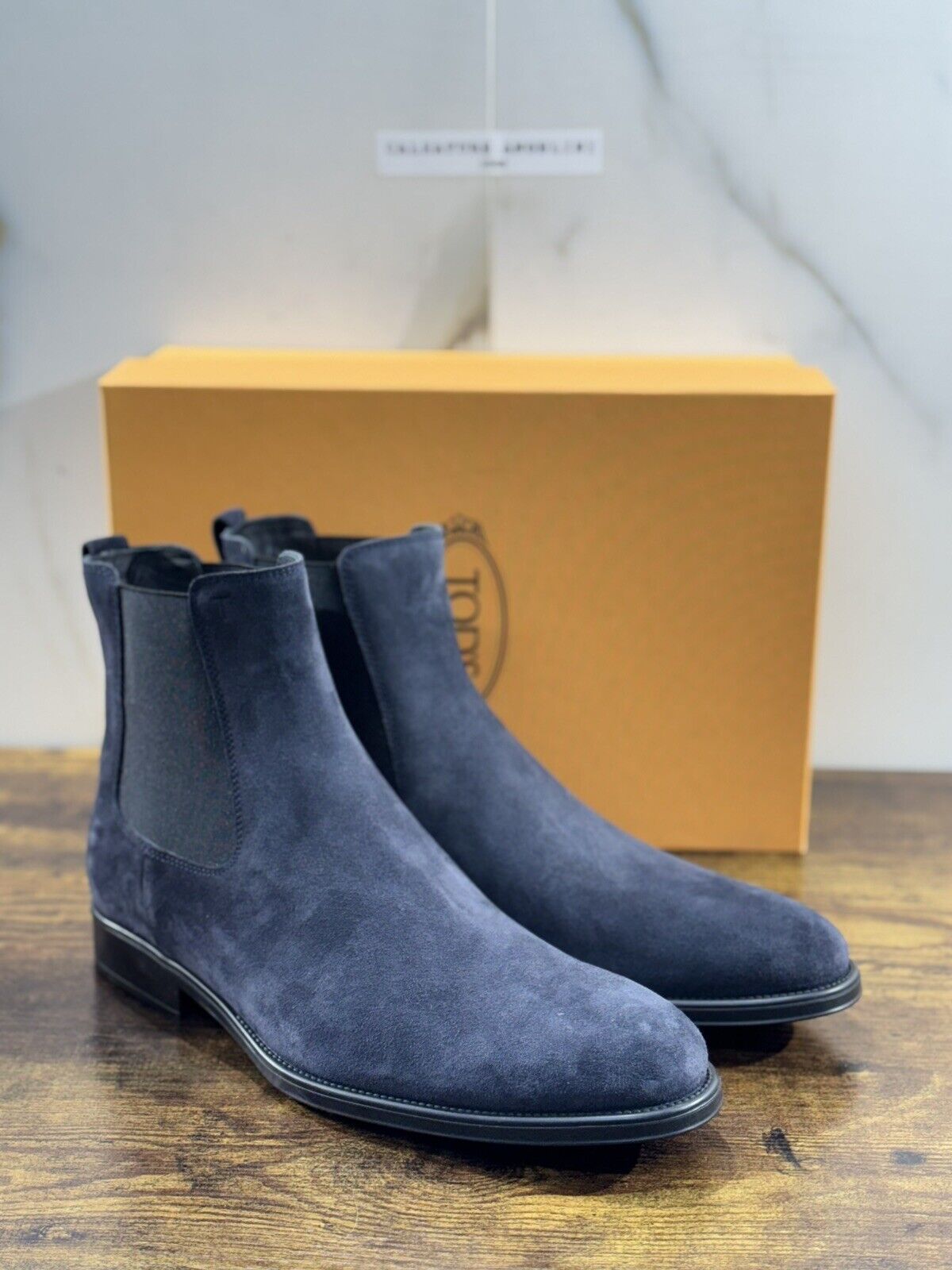 Tod’s Chelsea Boot  uomo suede Blu    luxury tod’s men boot 43