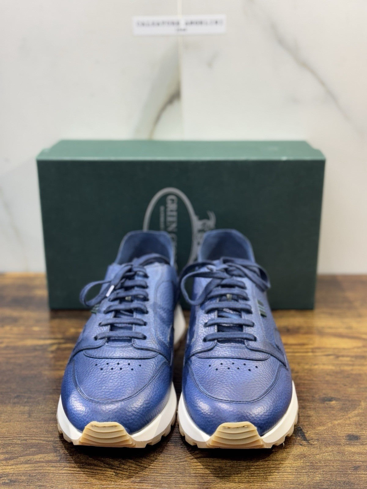 Green George Sneaker Pelle Blu Uomo Ultra Flexible 44