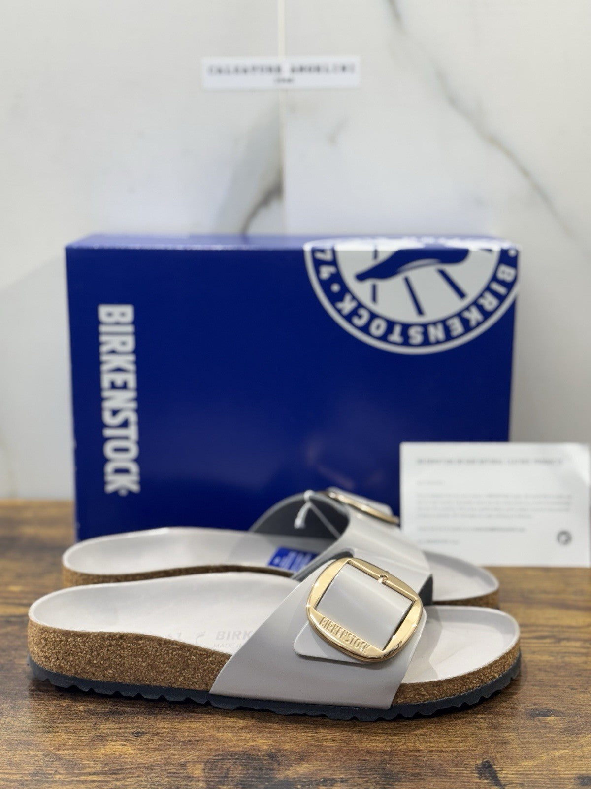 Birkenstock Madrid  Big Buckle Pelle Stone  Premium Leather Birkenstock 41