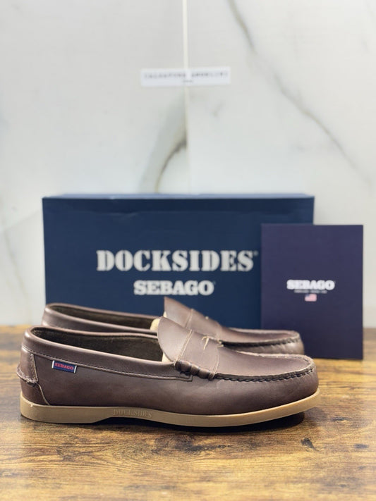Sebago Dolphin Waxed Mocassino Pelle Marrone  Icon Sebago Uomo 44.5