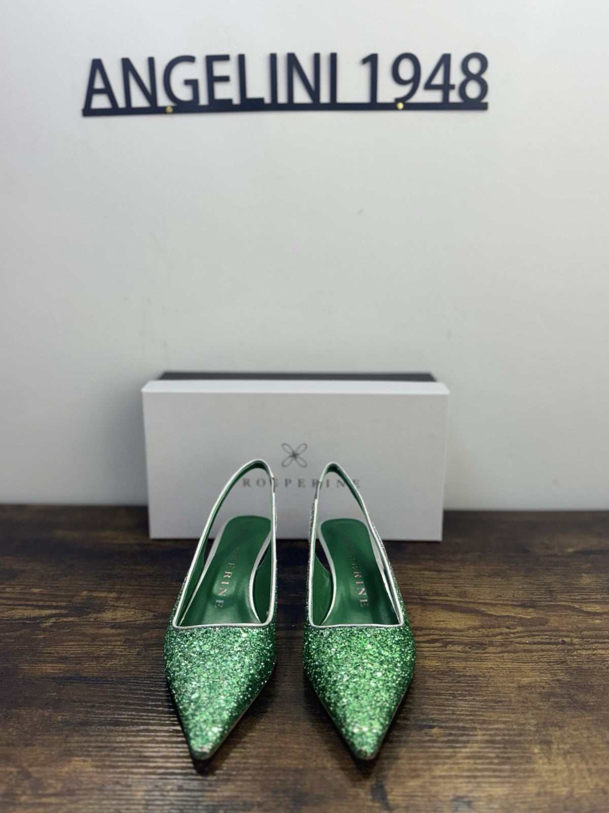 Prosperine Ballerina Sling Back Glitter Argento Verde  Casual Donna 37.5