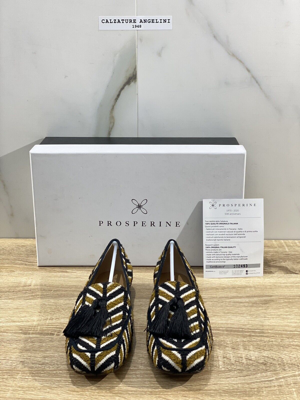 Prosperine Mocassino donna in Chevron Senape Nero luxury made in italy 41