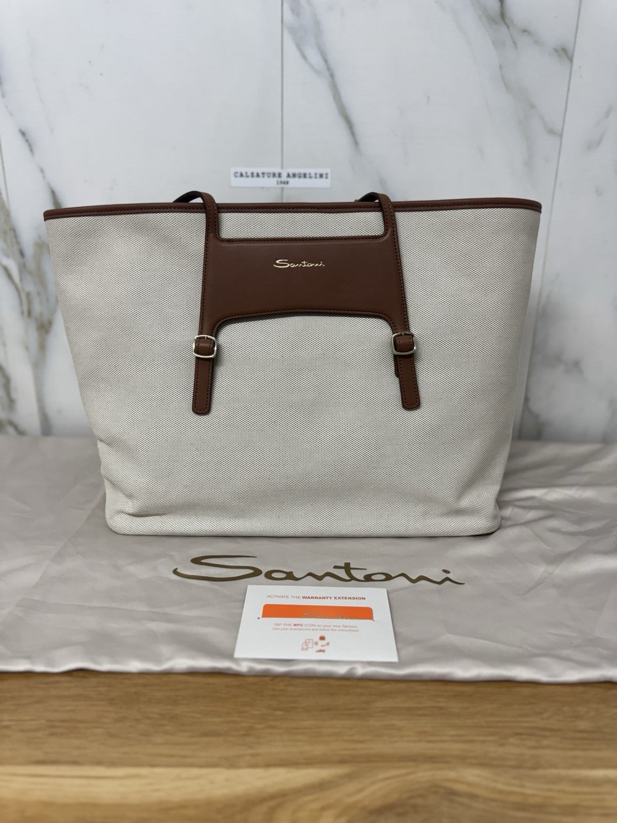 Santoni Borsa Maxi Shopping  Pelle Cuoio Luxury Santoni Borsa Donna