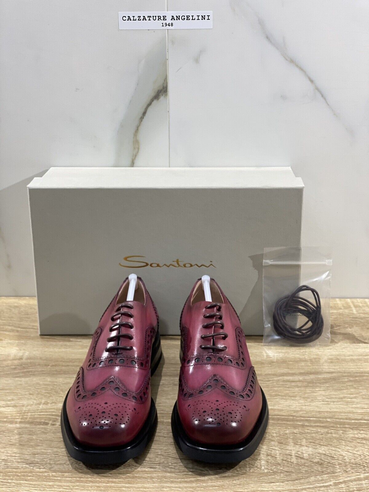 Santoni Scarpa Donna Stringata In Pelle Bordo’ Luxury Woman Shoe Santoni 37