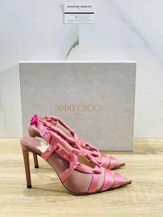 Jimmy choo sandalo donna in Raso Rosa  luxury woman jimmy choo sandal 37