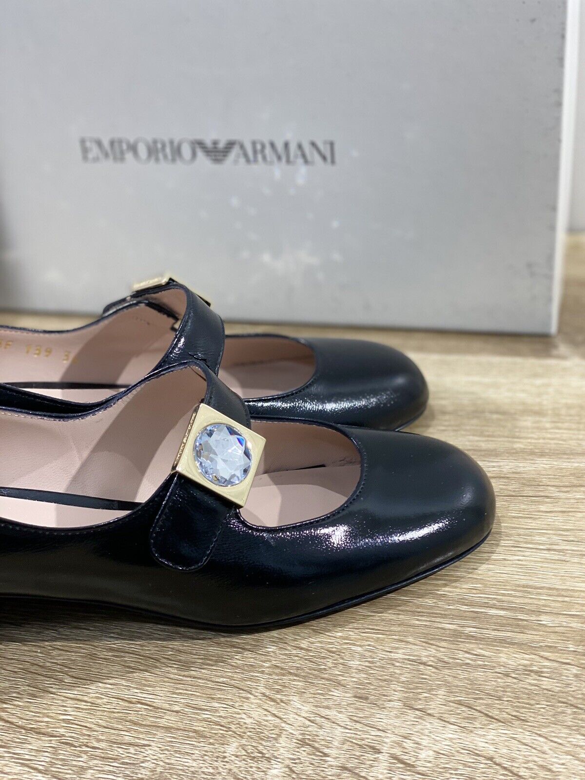 Emporio Armani mocassino donna pelle nero luxury Armani shoes woman 39