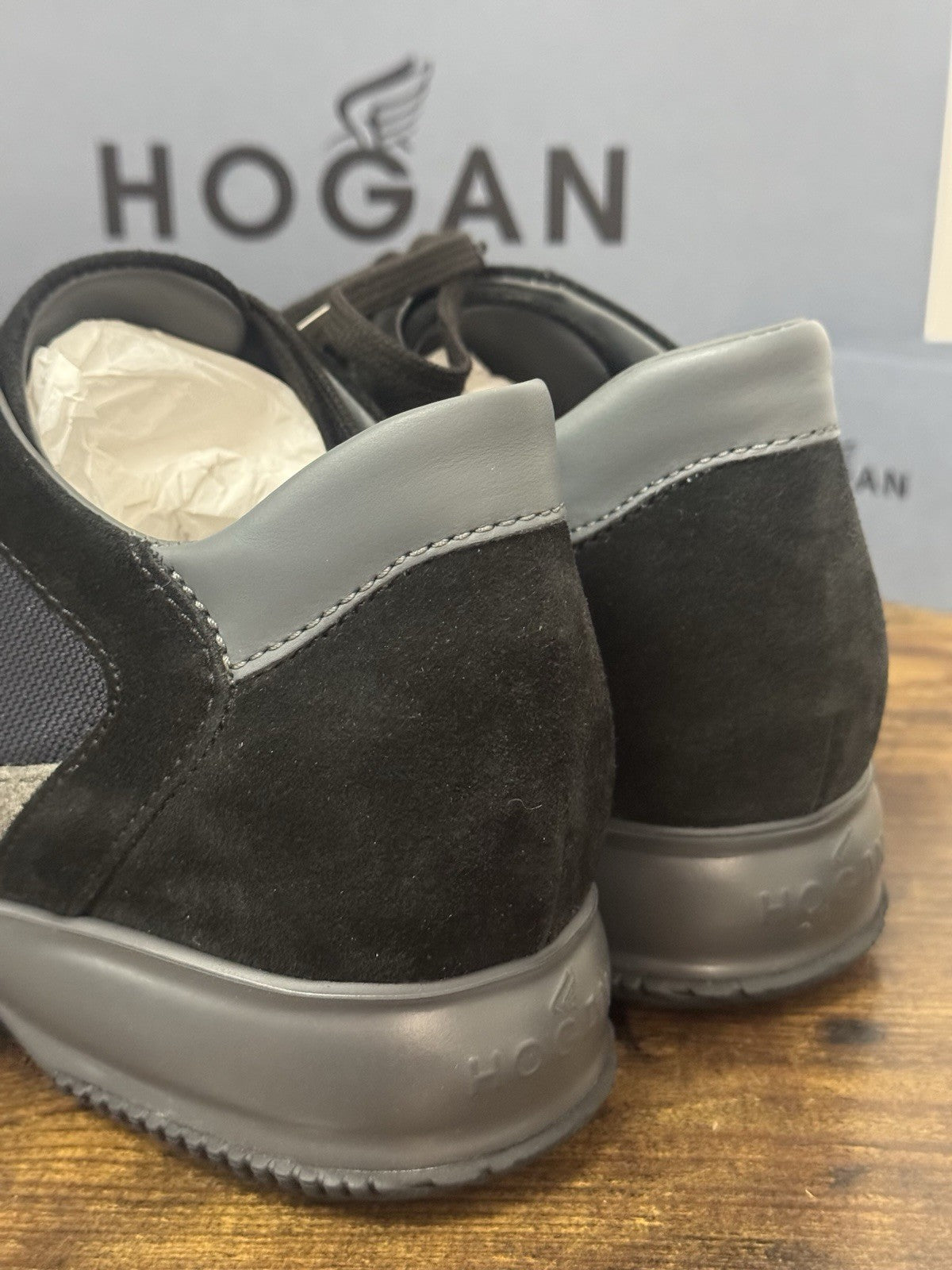 Hogan New Interactive Suede Grey Nero Casual Sneaker Hogan Uomo 44