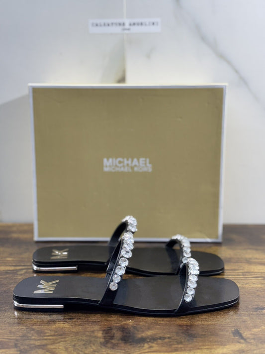 Michael Kors Jessa Flat Sandal Pelle Nero Casual Sandal 37
