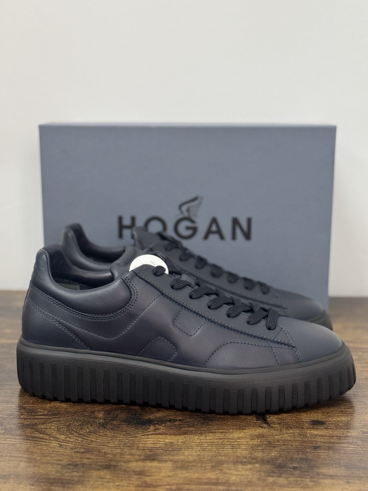 Hogan H-stripes  H Spezzata Pelle Blu  Memory Foam  Hogan Uomo 43