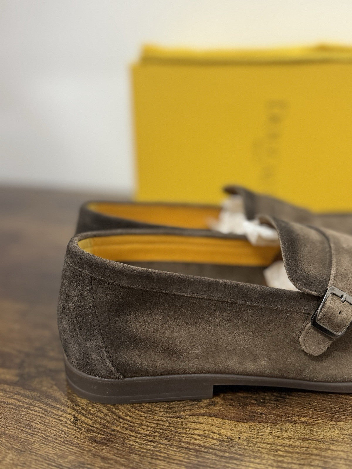 Doucal’s  Mocassino Doppia Fibbia Suede Brown Flexible  Casual Scarpa Uomo 43.5