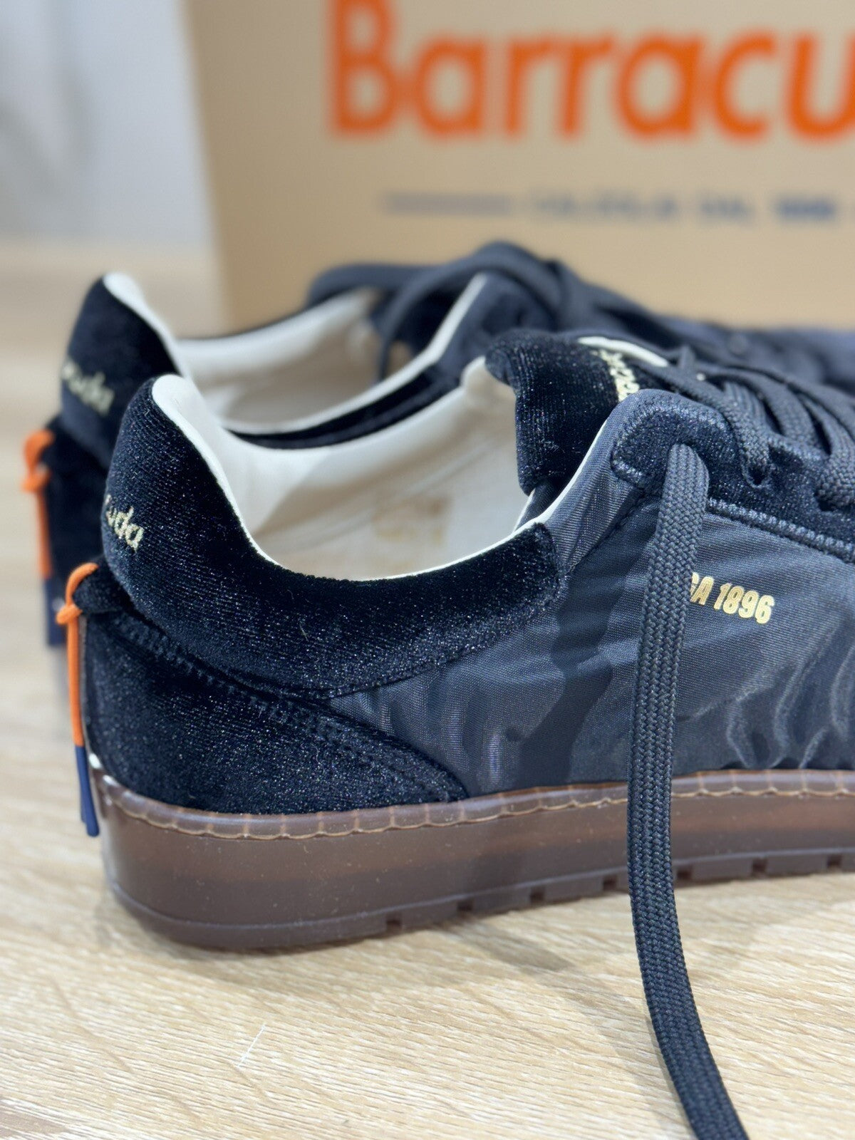 Barracuda Sneaker Uomo Camoscione Vintage Fully Made In Italy Nera 41