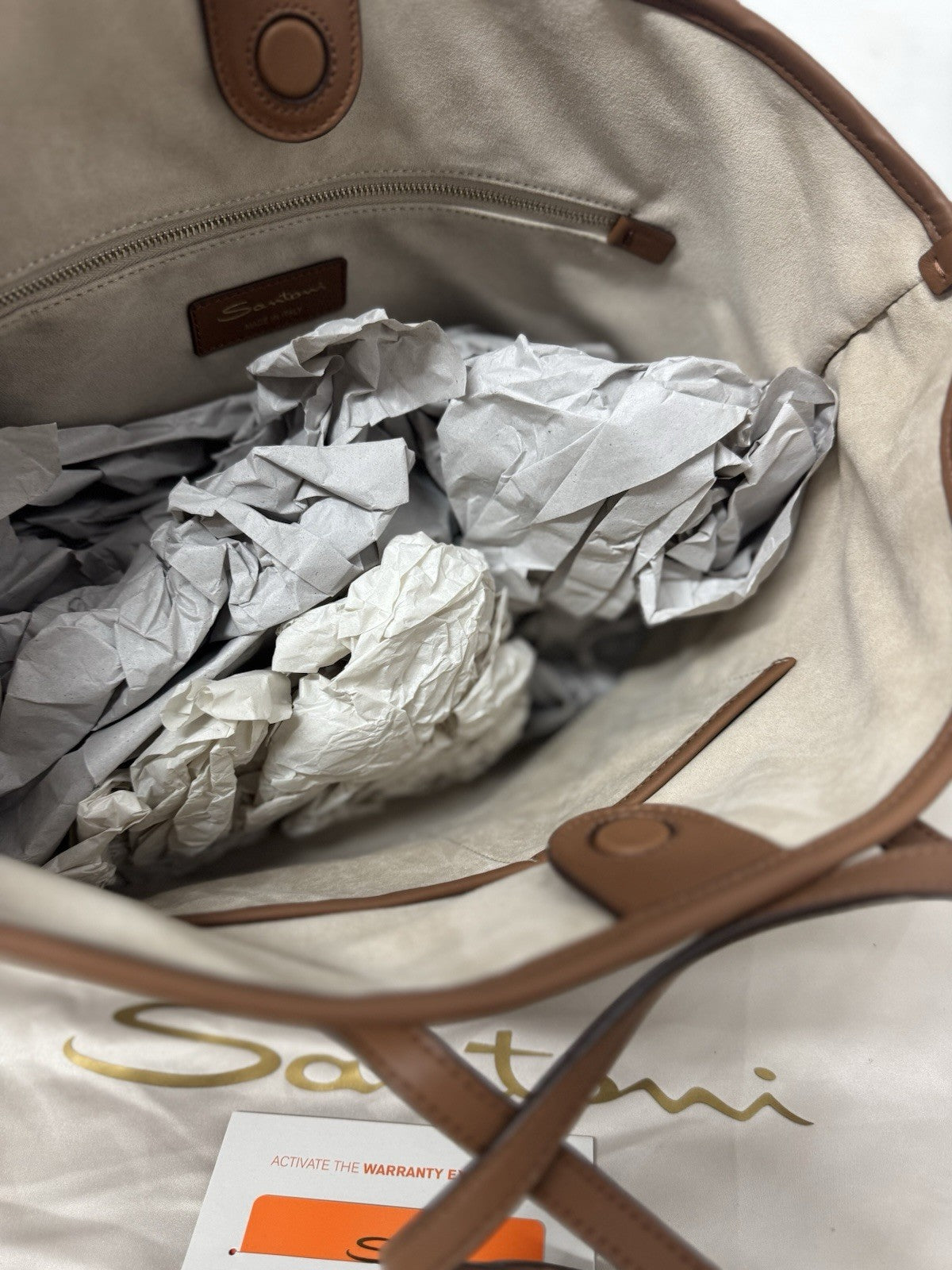 Santoni Borsa Shopping  Pelle Cuoio Luxury Santoni Borsa Donna