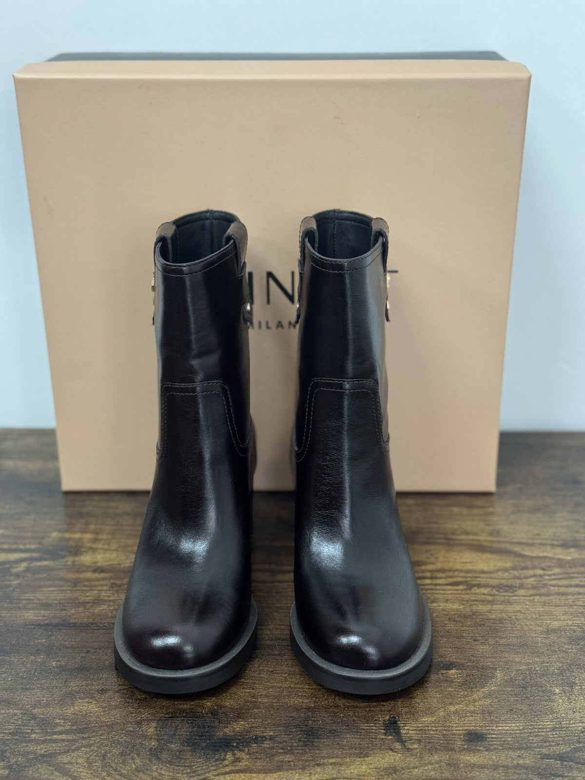 Twin Set Stivaletto Pelle Coffe Con Tacco Casual Boot Donna 40