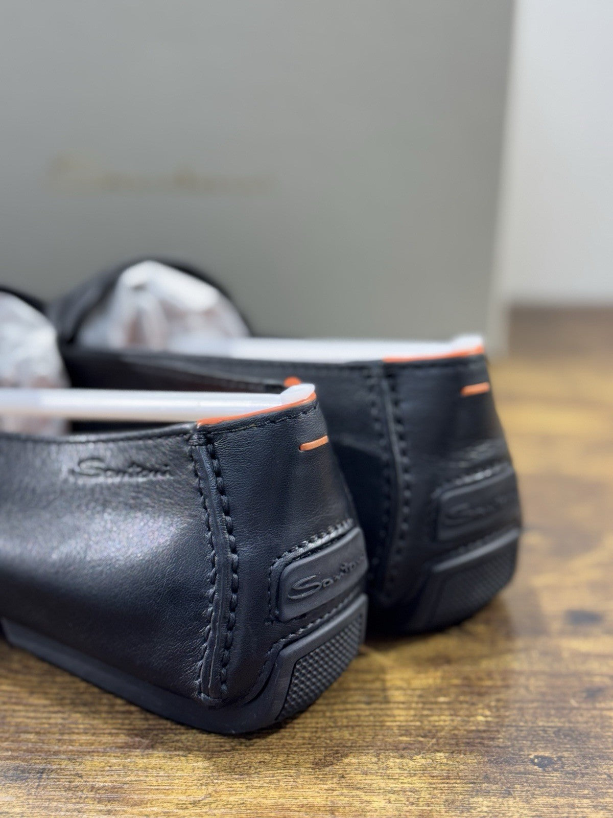 Santoni Mocassino Driver Pelle Nero Luxury Santoni Scarpe Uomo 44.5