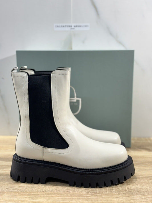 Brando Stivaletto Chelsea Boot Chucky Donna Pelle Bianco   Made In Italy 41