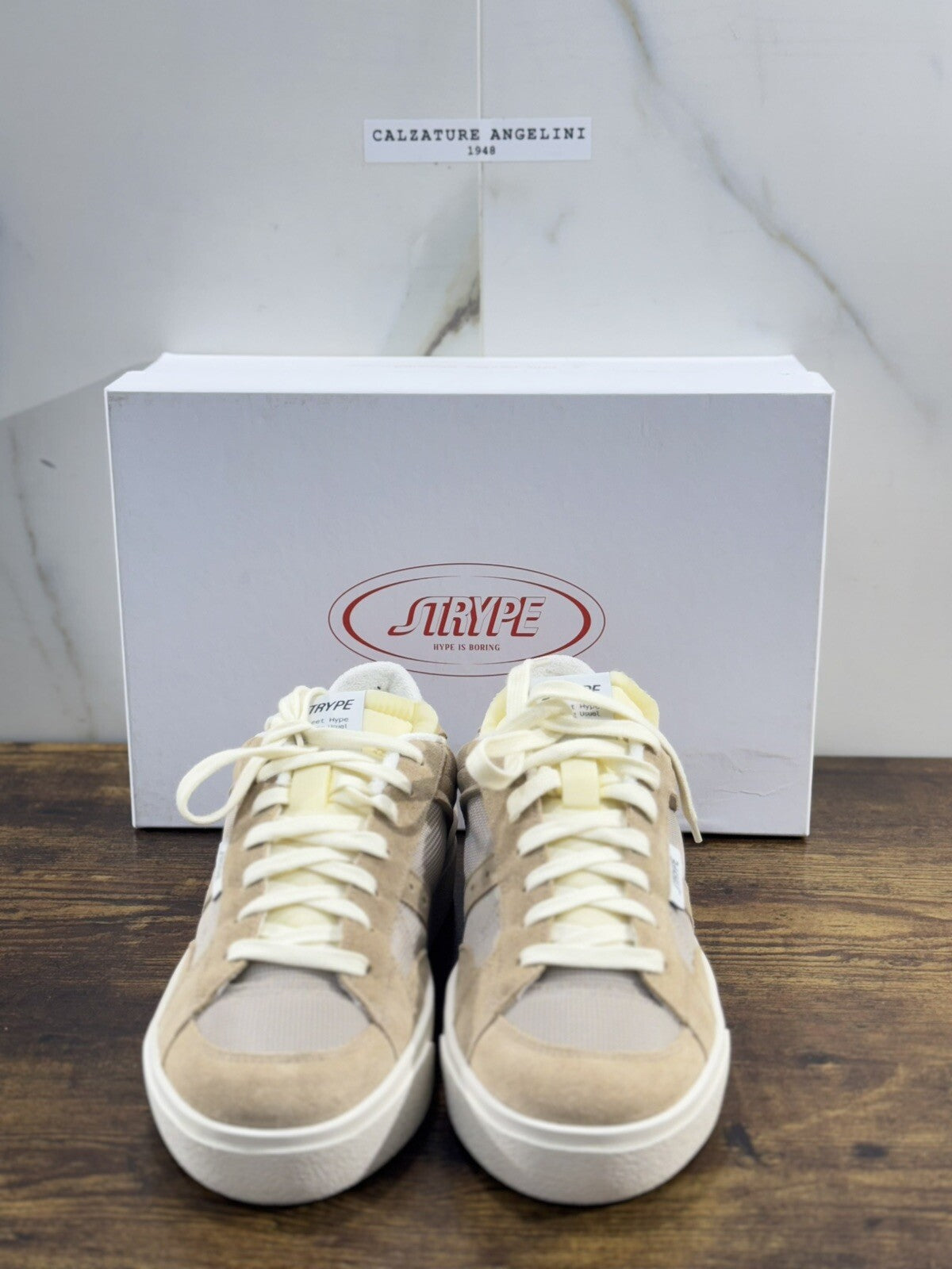 Strype Sneaker Uomo Low Top Suede Beige Casual Men Shoes 44