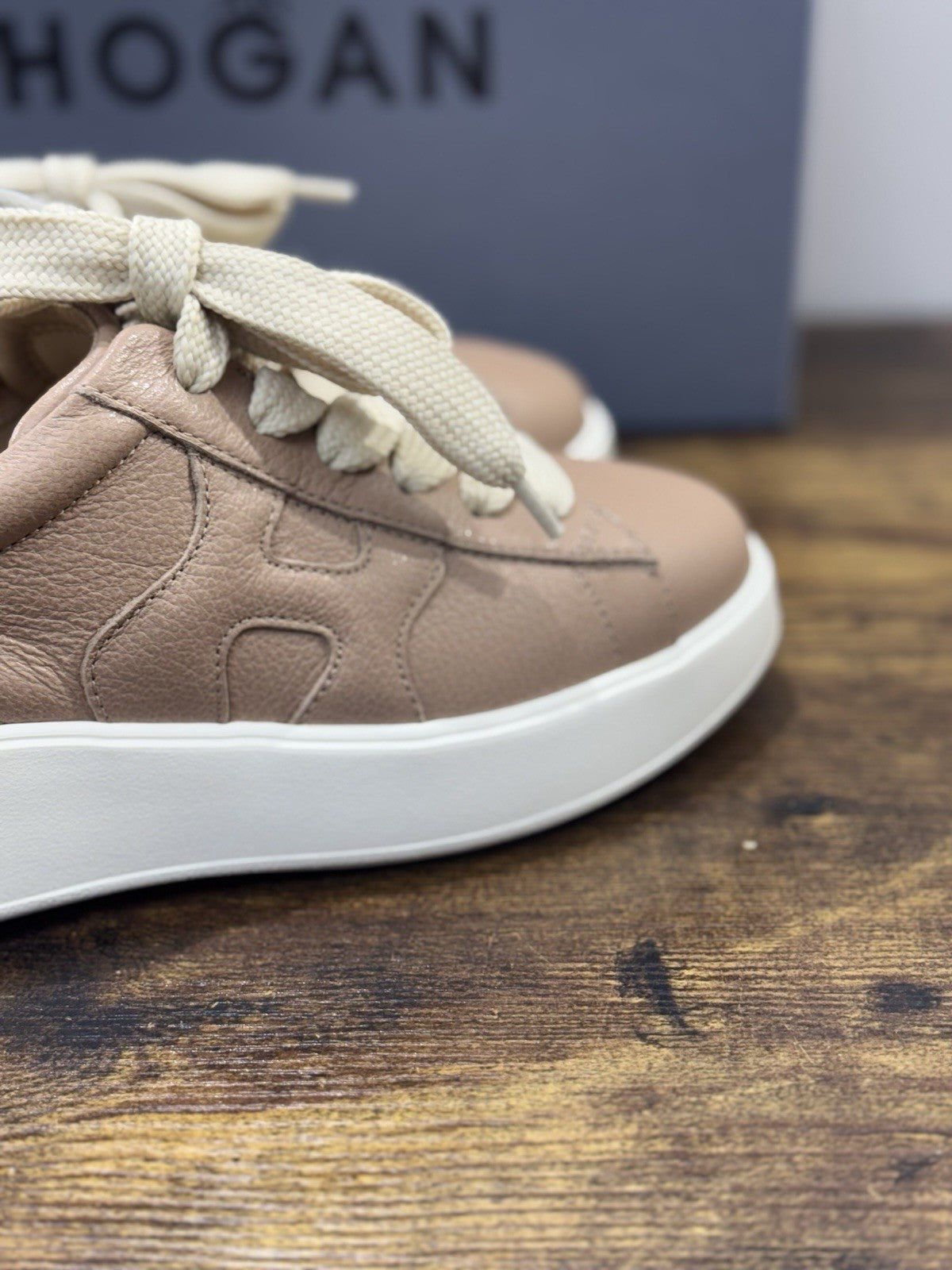 Hogan h562 Memory Foam  Sneaker Pelle Nude  Casual Hogan Donna 35