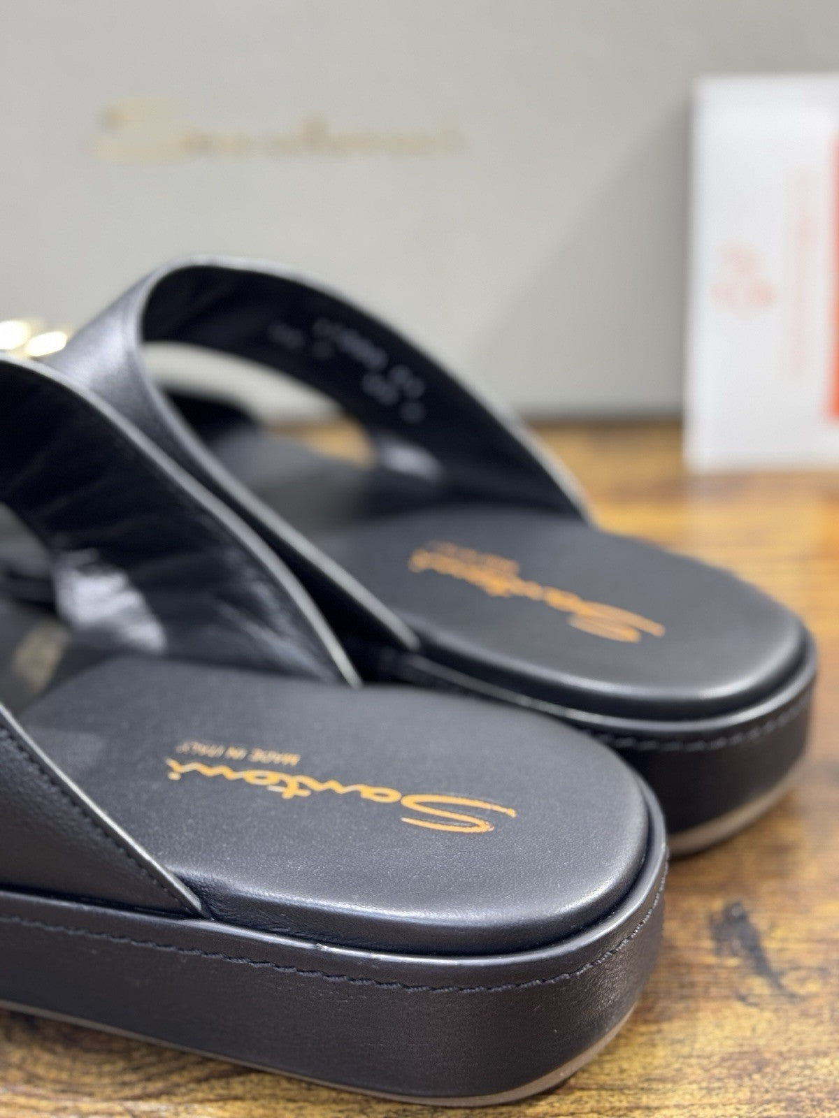 Santoni Arab Sandal Pelle Nero Luxury Santoni Sandali Uomo 42