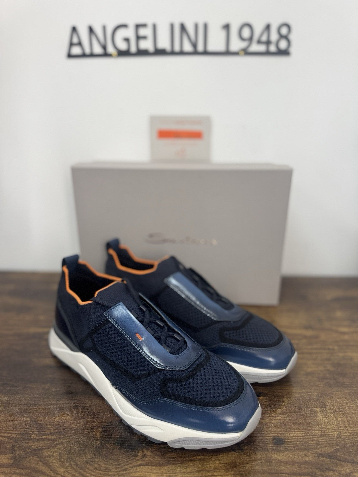 Santoni Innova Sneaker Pelle E Tessuto    Casual Luxury Santoni Scarpa Uomo 41