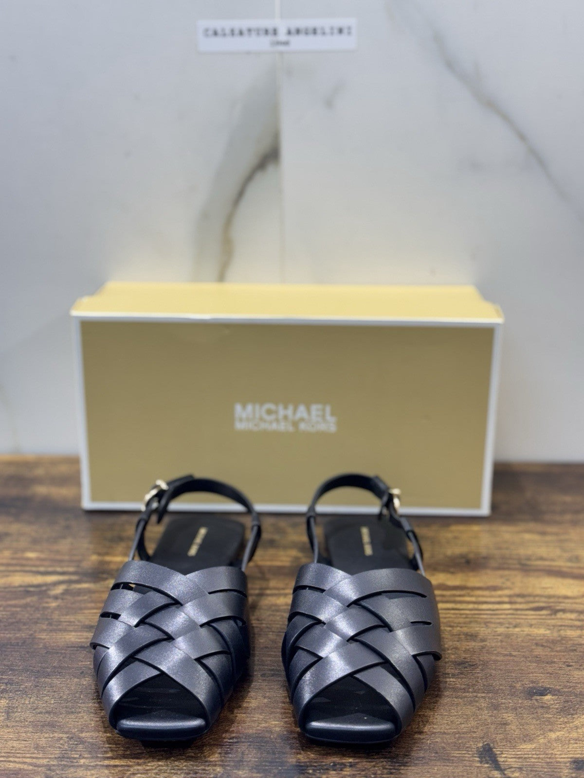 Michael Kors Sandalo Irene Sling Flat Pelle Nero Donna 38.5