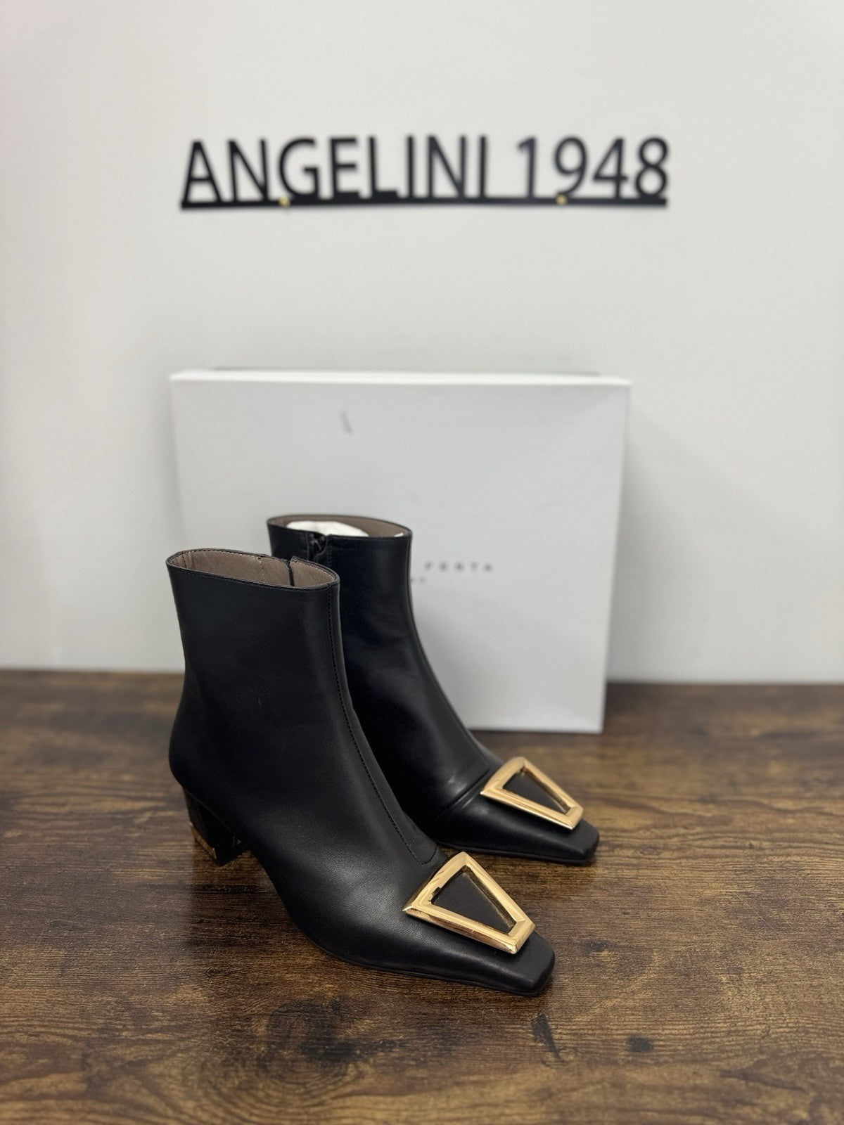 Roberto Festa Milano Stivaletto Pelle Nappa Nera  Causal Boot Donna 37