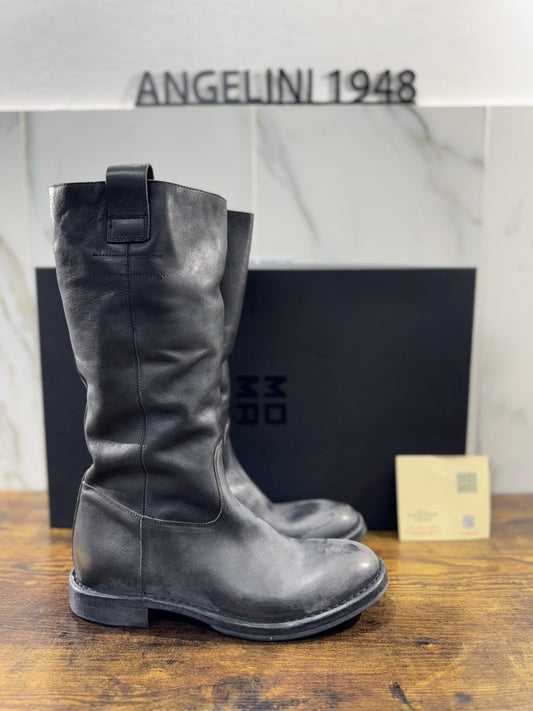 Moma Stivale Pelle Nero Fatto A Mano In Italia Luxury Moma Boot Donna 41